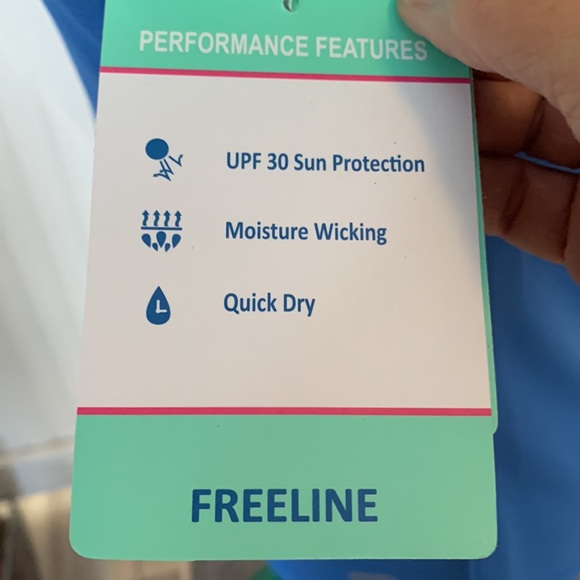 ❤️ NWT Reel Legends Top Short Sleeve UPF30 Sun Protection Blue XS Freeline - Picture 6 of 8